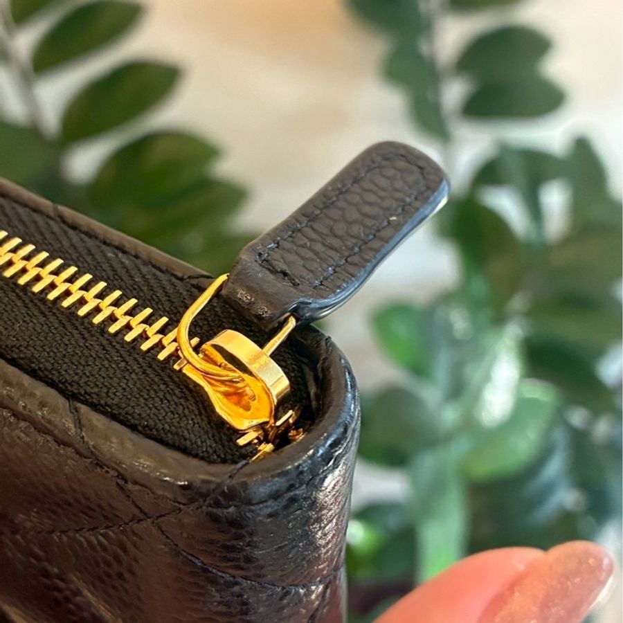 Chanel 黑荔枝金雙C零錢包👛超好用-11