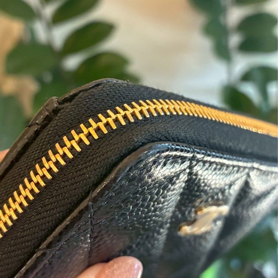 Chanel 黑荔枝金雙C零錢包👛超好用-14