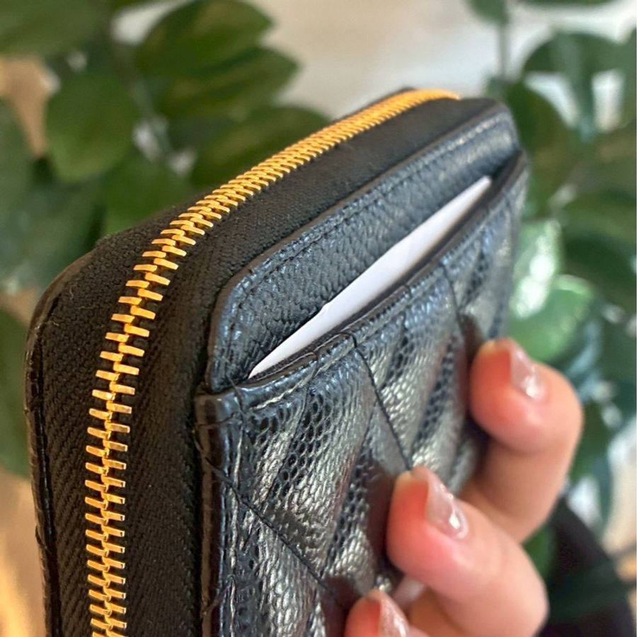 Chanel 黑荔枝金雙C零錢包👛超好用-17