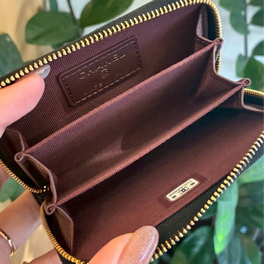 Chanel 黑荔枝金雙C零錢包👛超好用-18