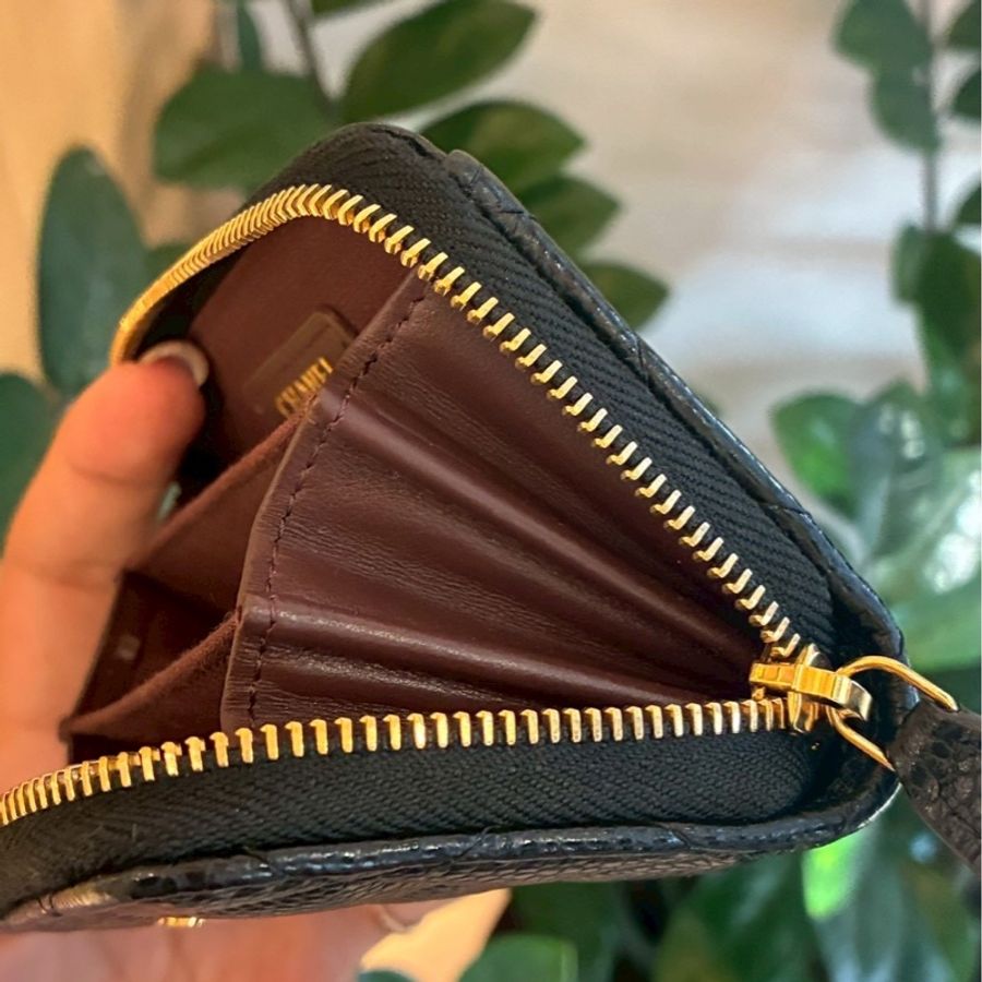 Chanel 黑荔枝金雙C零錢包👛超好用-19