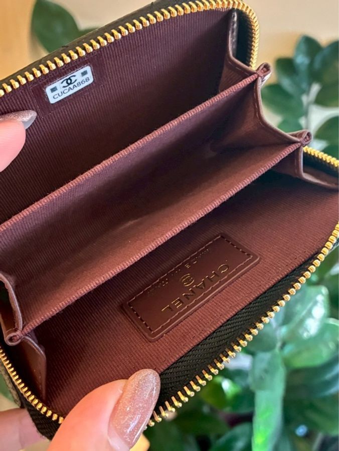 Chanel 黑荔枝金雙C零錢包👛超好用-21