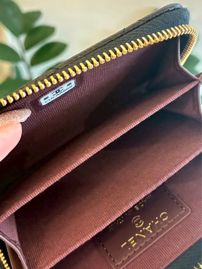 Chanel 黑荔枝金雙C零錢包👛超好用-22