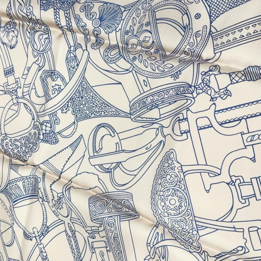 HERMES Concours d'Etriers Remix 70雙面方巾-6