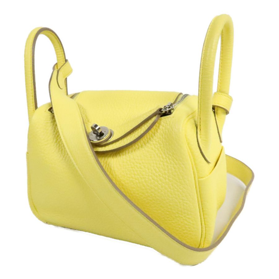 HERMES Mini Lindy金扣手挽肩背兩用袋Limoncello-2