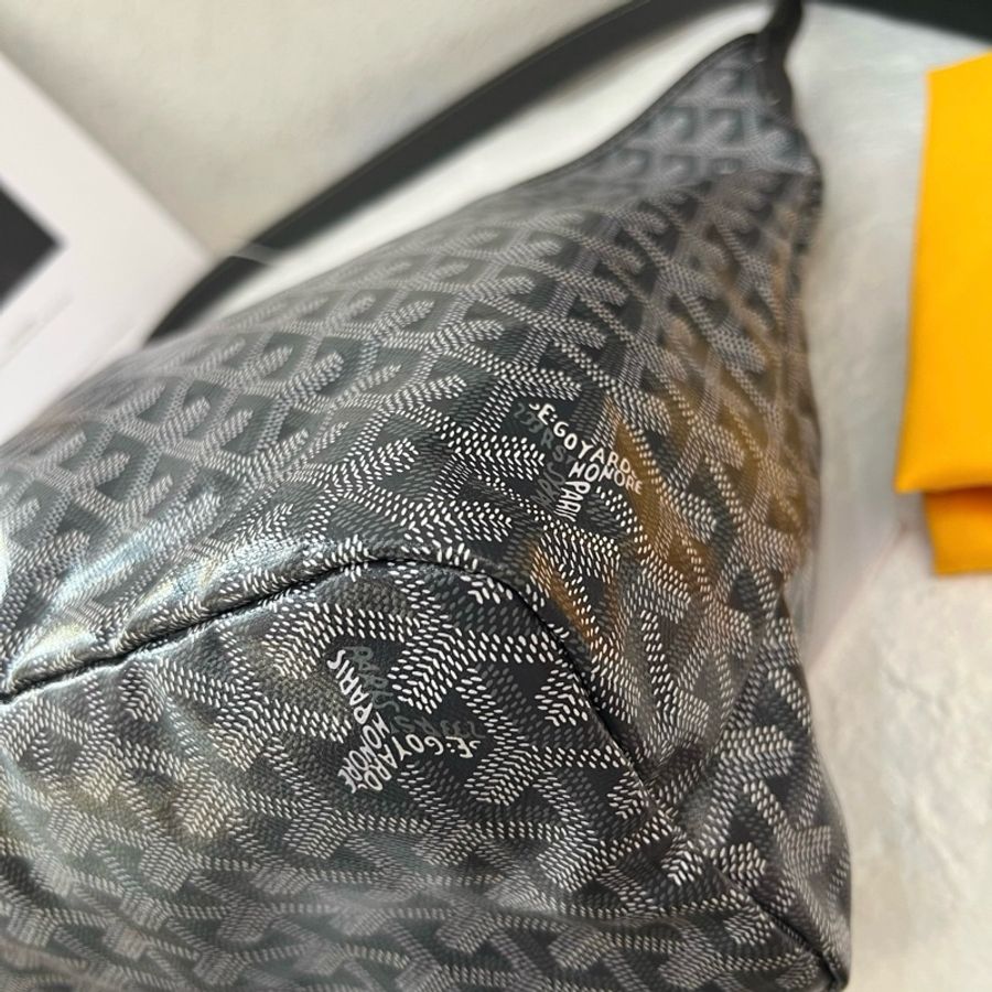 Goyard戈雅Hobo經典灰色單肩包腋下包-4