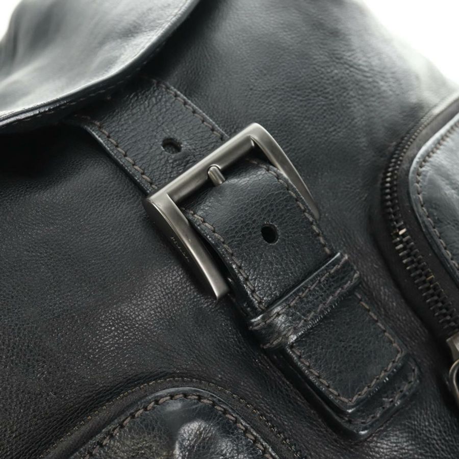 【日本直送】PRADA 黑色真皮雙肩包款 VZ0053 正品 am11989V-20