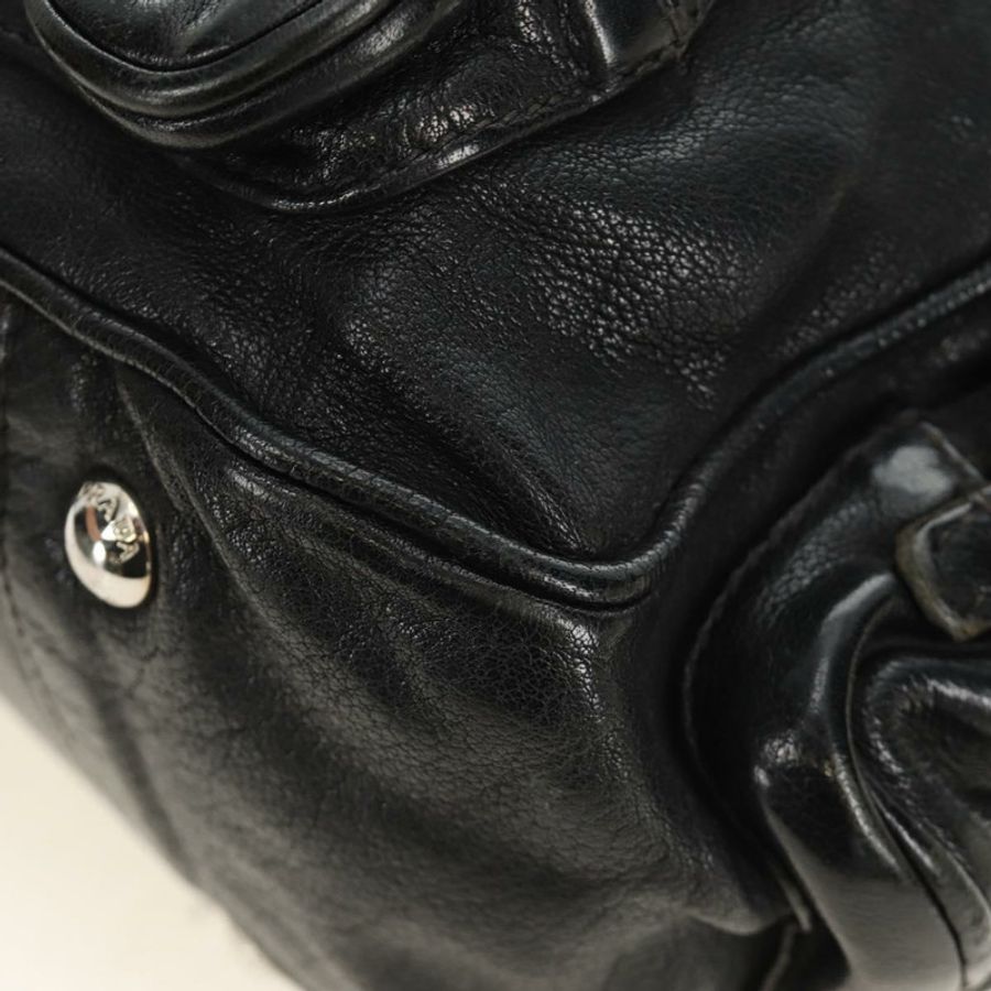 【日本直送】PRADA 托特包 皮革 黑色 銀色 正品 am12015SAV-15