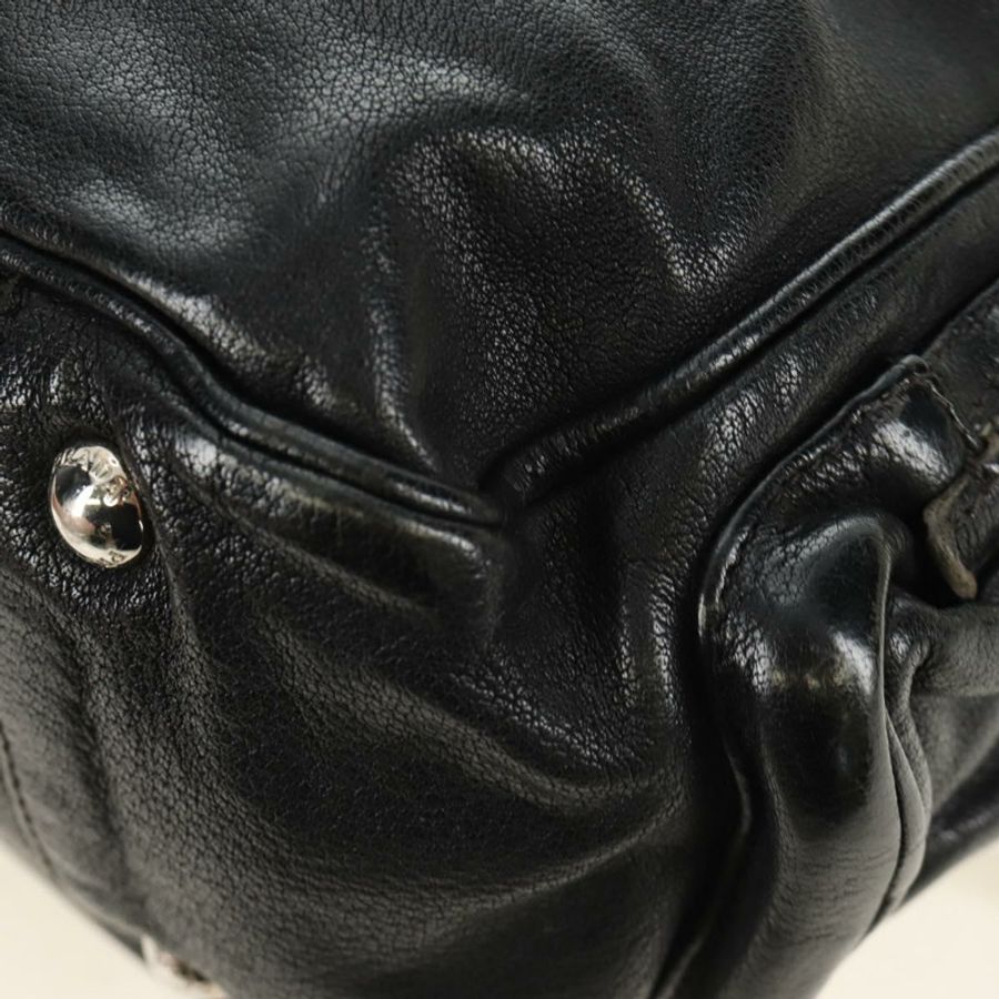 【日本直送】PRADA 托特包 皮革 黑色 銀色 正品 am12015SAV-17