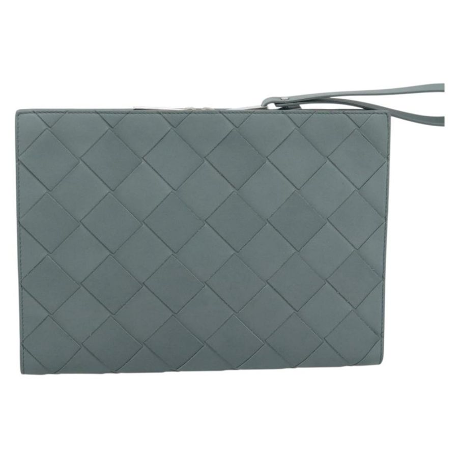 【日本直送】BOTTEGA VENETA MAXI INTRECCIATO 手拿包 皮革 灰色 銀色 正品 188287A-1