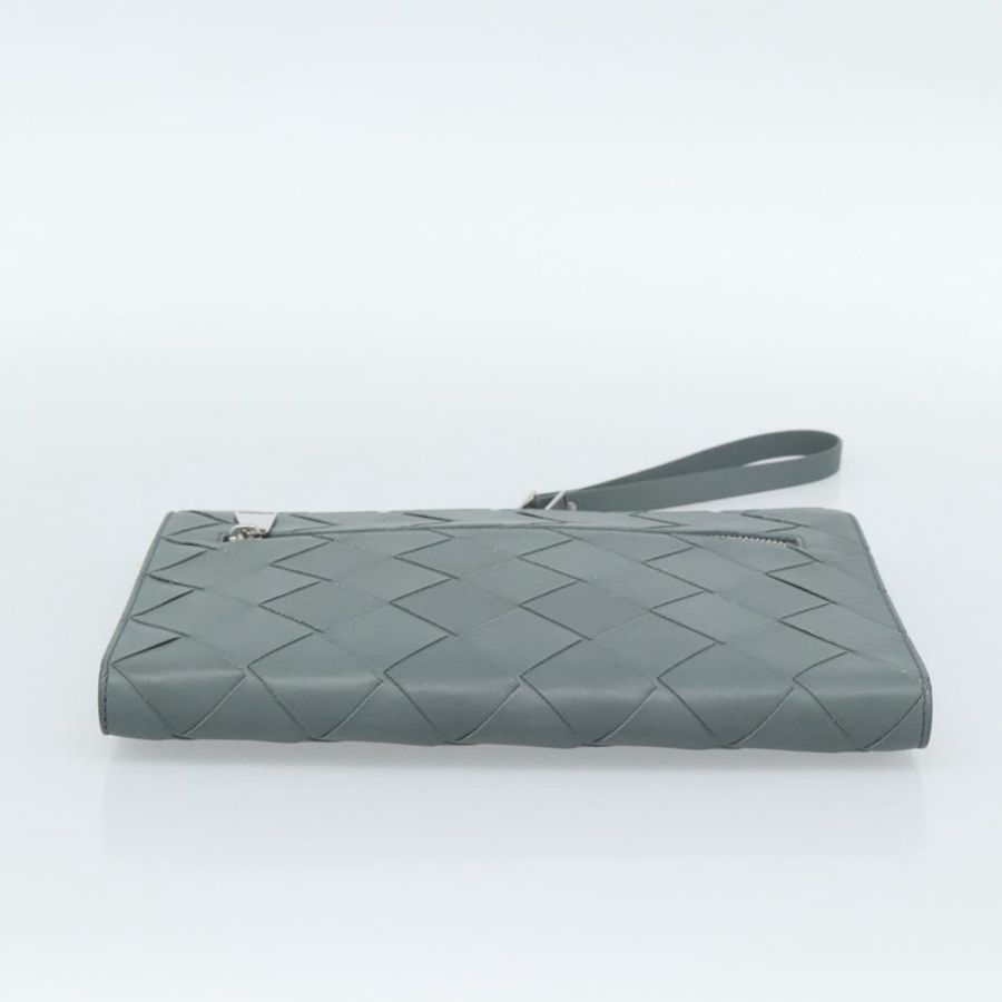 【日本直送】BOTTEGA VENETA MAXI INTRECCIATO 手拿包 皮革 灰色 銀色 正品 188287A-4