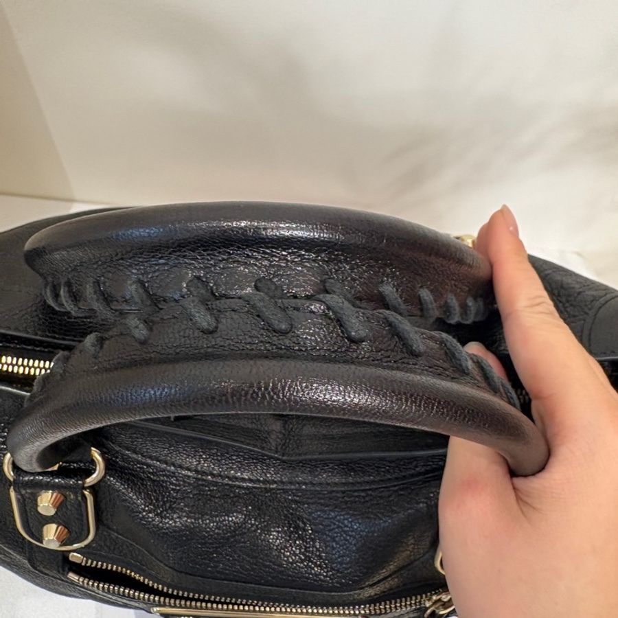 Balenciaga 巴黎世家 黑金機車包手提包斜背包 中號-3