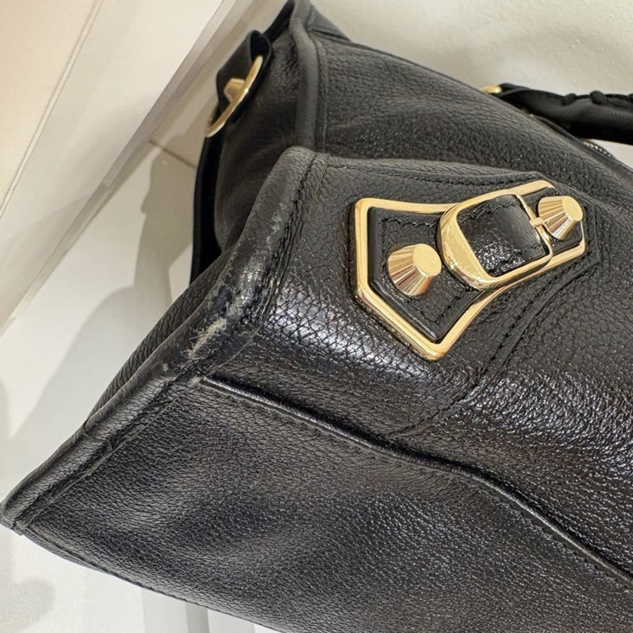 Balenciaga 巴黎世家 黑金機車包手提包斜背包 中號-7