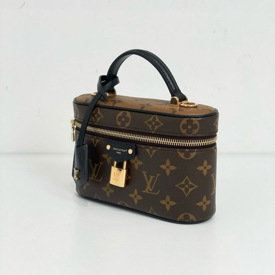 路易威登/Louis Vuitton 老花手提鎖頭包化妝包斜背包-3
