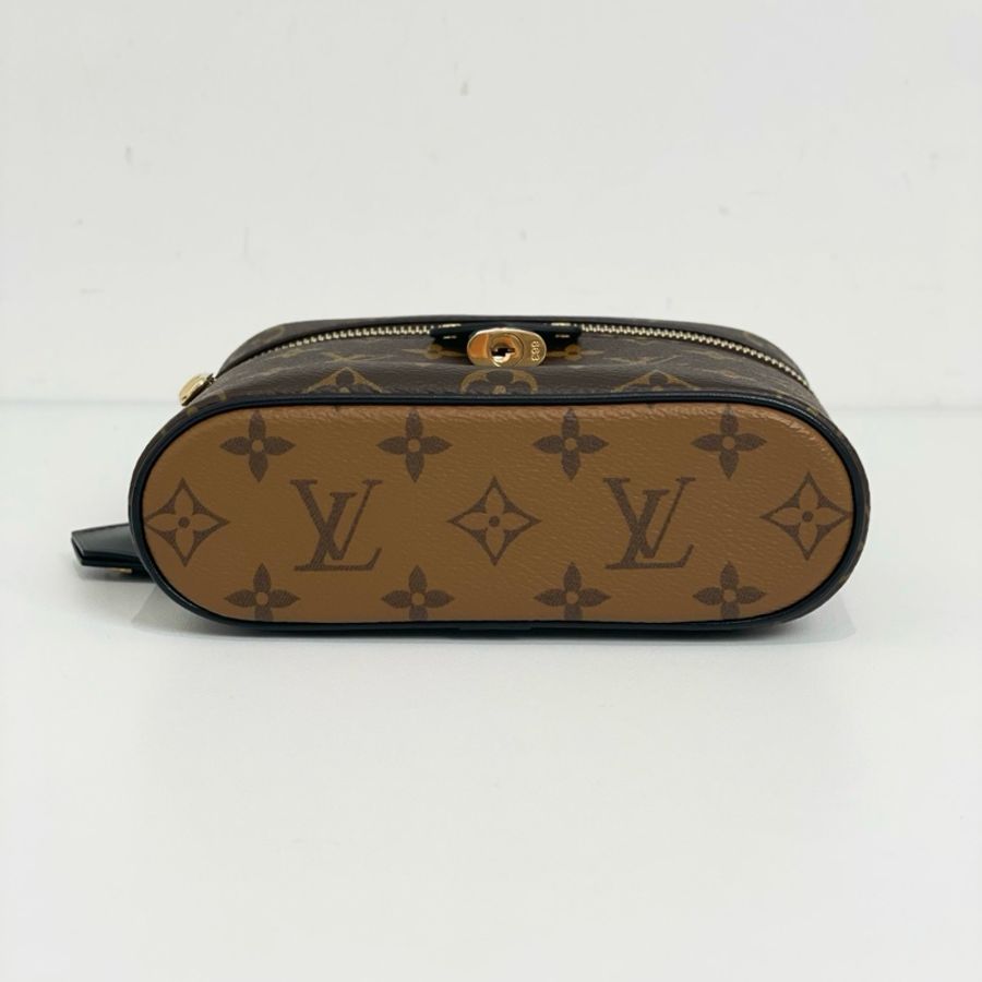 路易威登/Louis Vuitton 老花手提鎖頭包化妝包斜背包-5