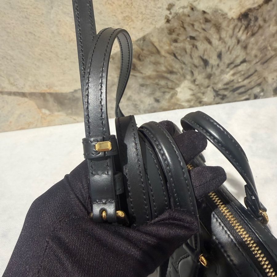 Gucci黑牛皮壓紋 Mini Speedy二用-7