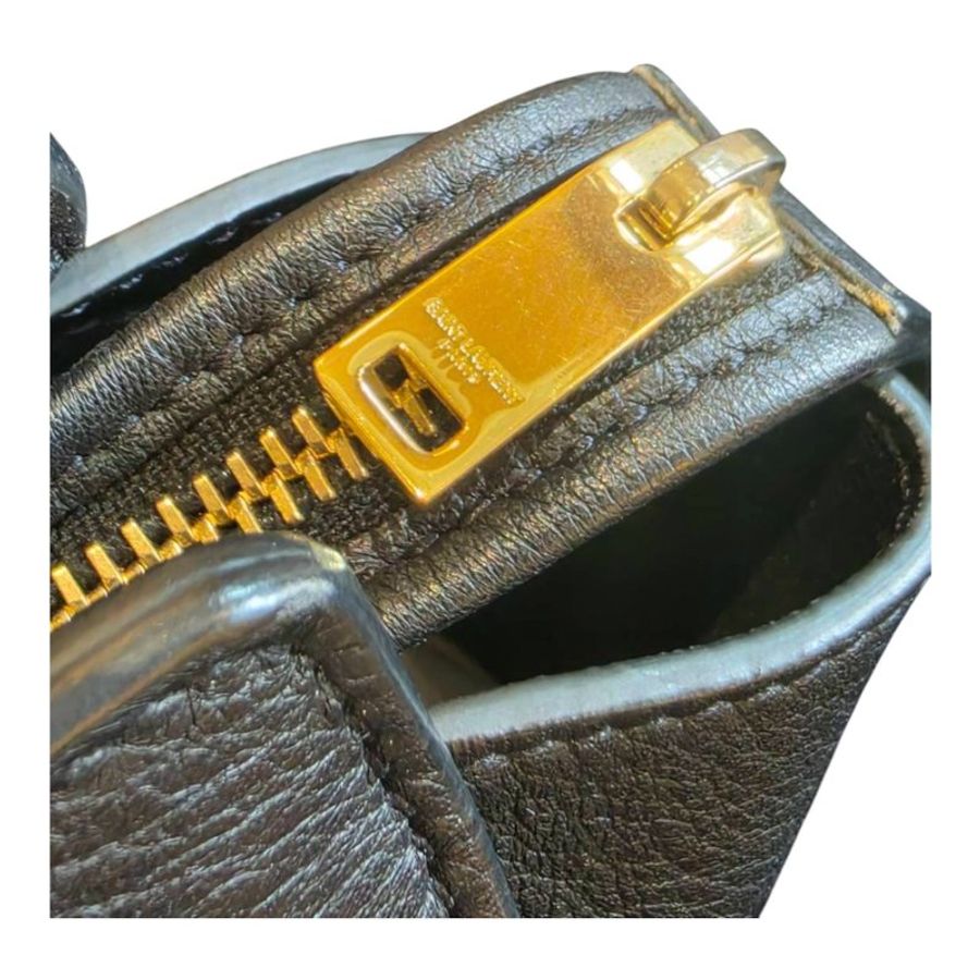 【美收精品】 SAINT LAURENT 黑色經典YSL金扣側背包 5-715-8