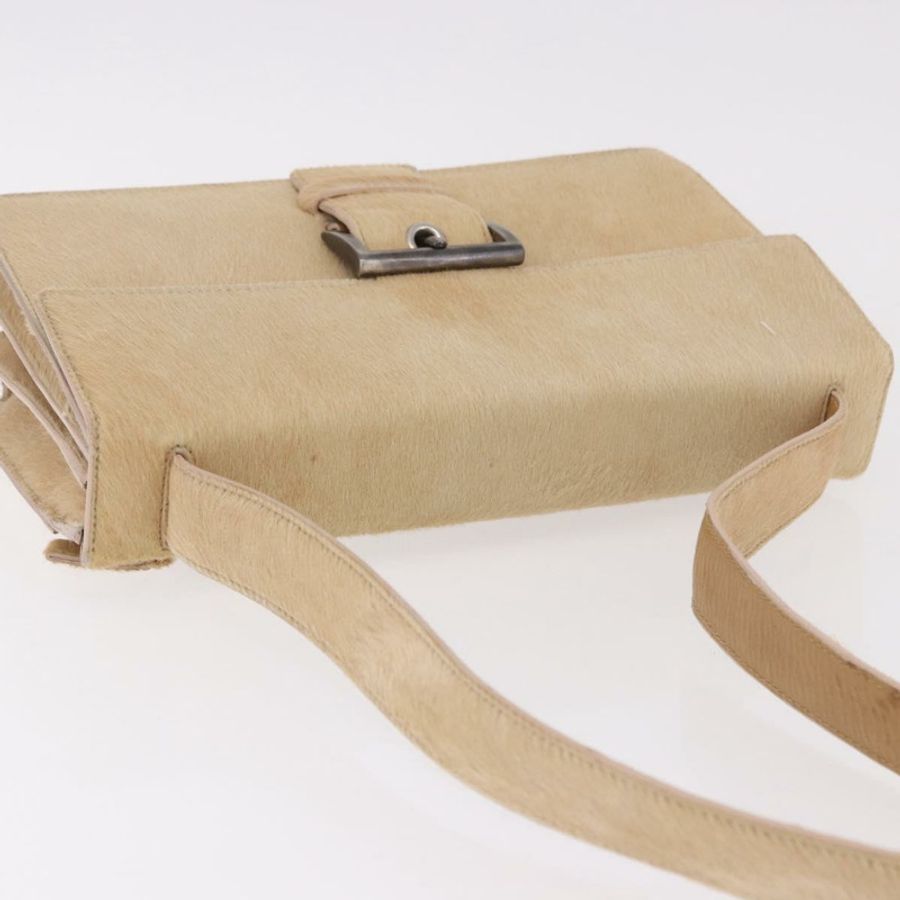 【日本直送】PRADA Harako 皮革肩包 米色 銀色 正品 bs35934V-13