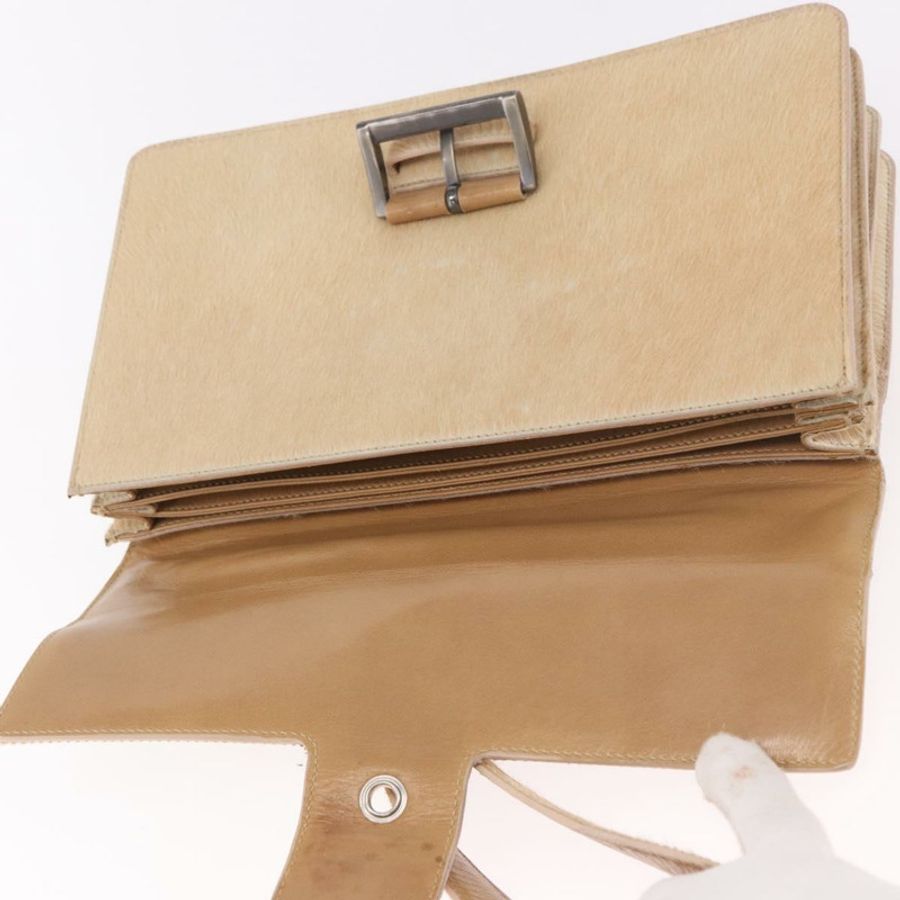 【日本直送】PRADA Harako 皮革肩包 米色 銀色 正品 bs35934V-21