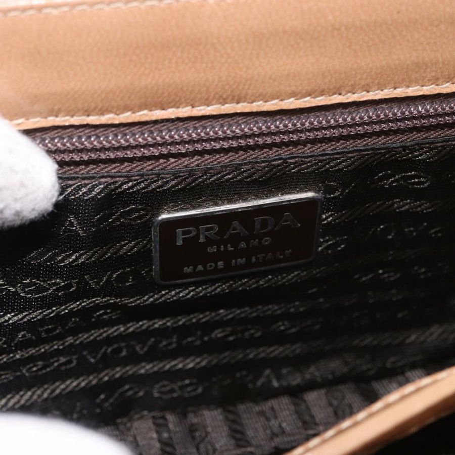 【日本直送】PRADA Harako 皮革肩包 米色 銀色 正品 bs35934V-22