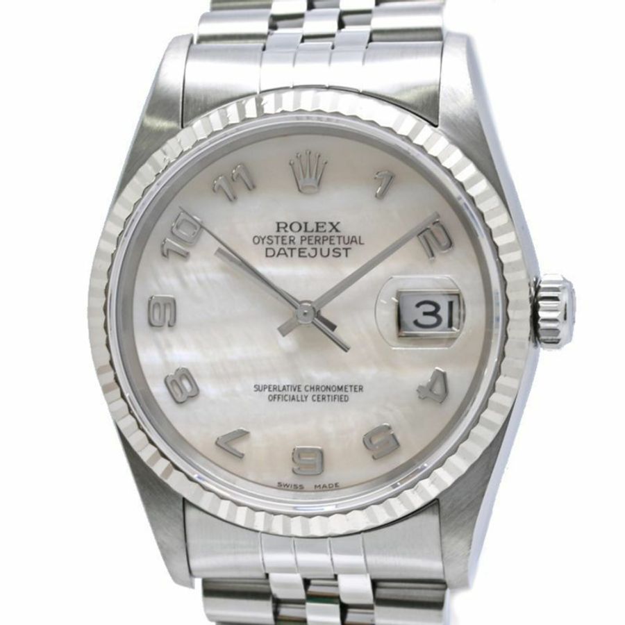 勞力士 Datejust 貝殼阿拉伯數字 16234NA 男士腕錶 SSx18KWG 40457-1