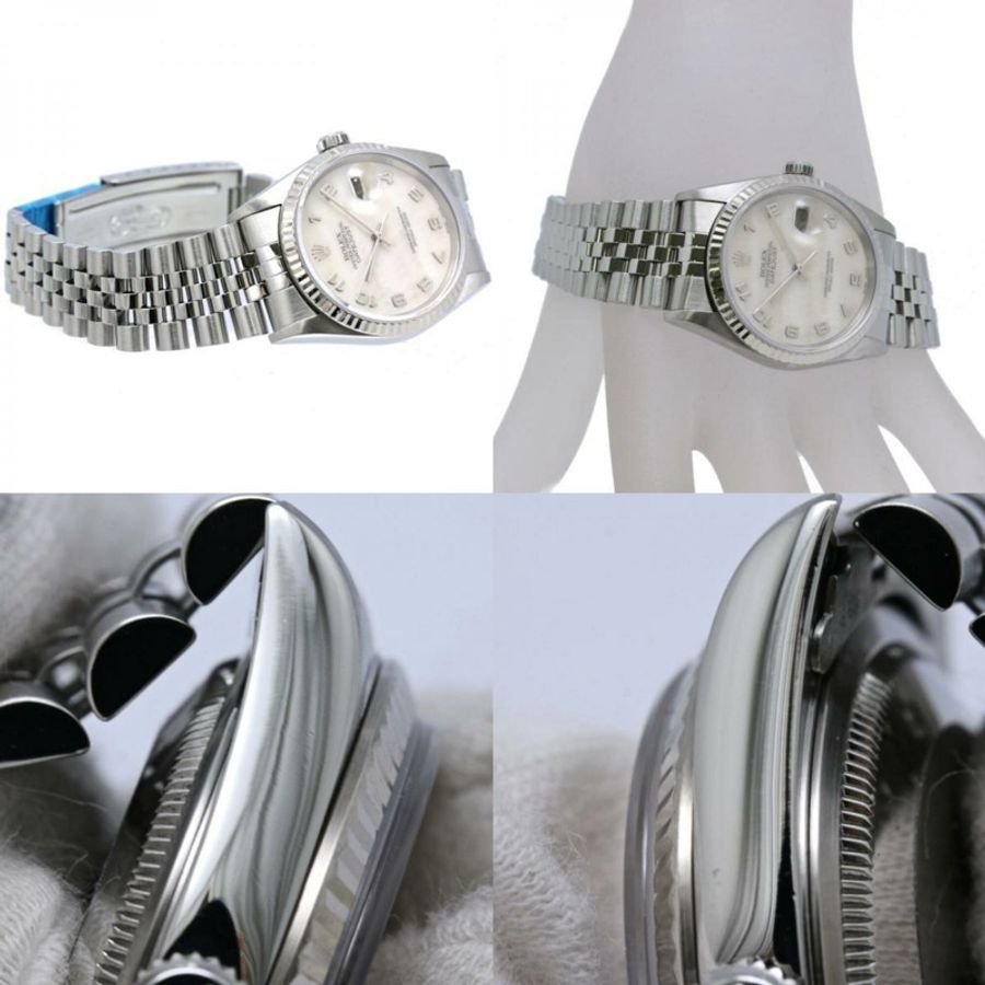 勞力士 Datejust 貝殼阿拉伯數字 16234NA 男士腕錶 SSx18KWG 40457-5