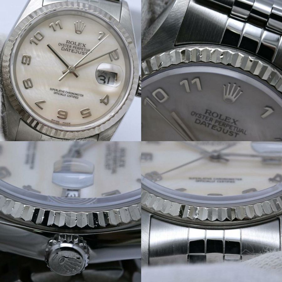 勞力士 Datejust 貝殼阿拉伯數字 16234NA 男士腕錶 SSx18KWG 40457-7