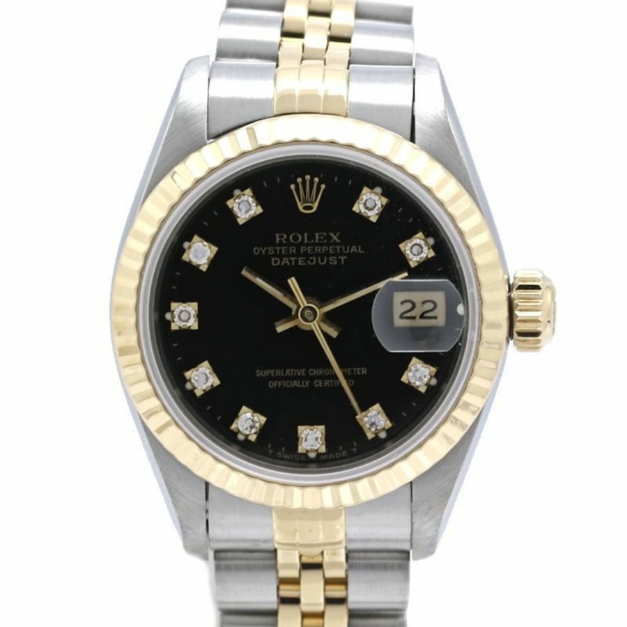 勞力士 Datejust 10P 鑲鑽 69173G 女士腕錶 SSx18K 黃金 40465-0