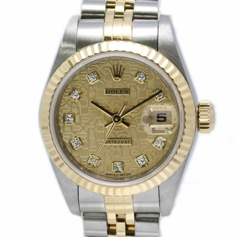 勞力士 Datejust 10P 鑲鑽 79173G 女士腕錶 SSx18K 黃金 40464-0