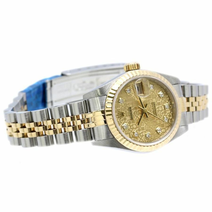 勞力士 Datejust 10P 鑲鑽 79173G 女士腕錶 SSx18K 黃金 40464-5