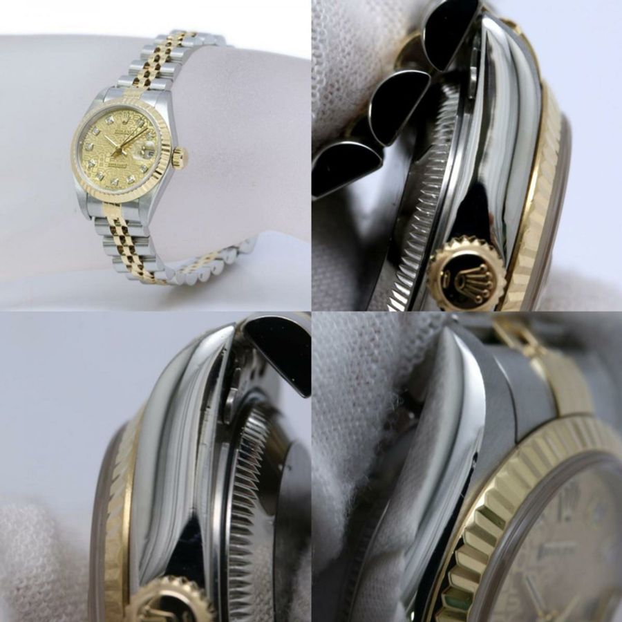 勞力士 Datejust 10P 鑲鑽 79173G 女士腕錶 SSx18K 黃金 40464-6