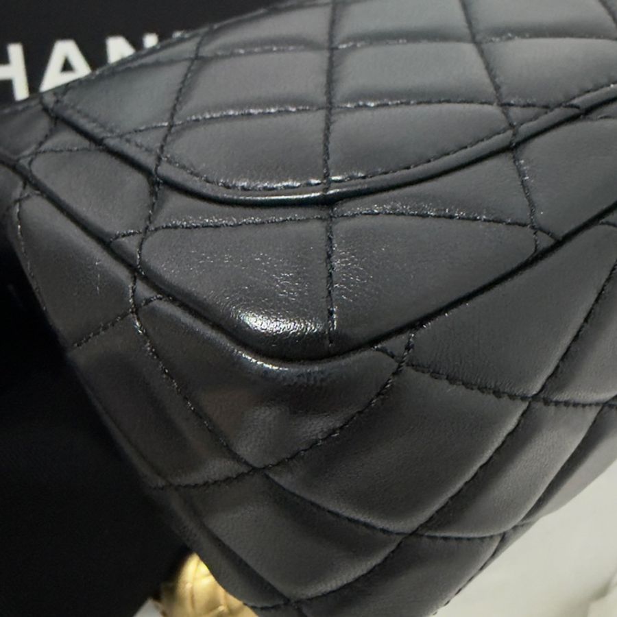 🖤Chanel 香奈兒 22B金球方胖黑色 二手閒置 芯片款🖤-7
