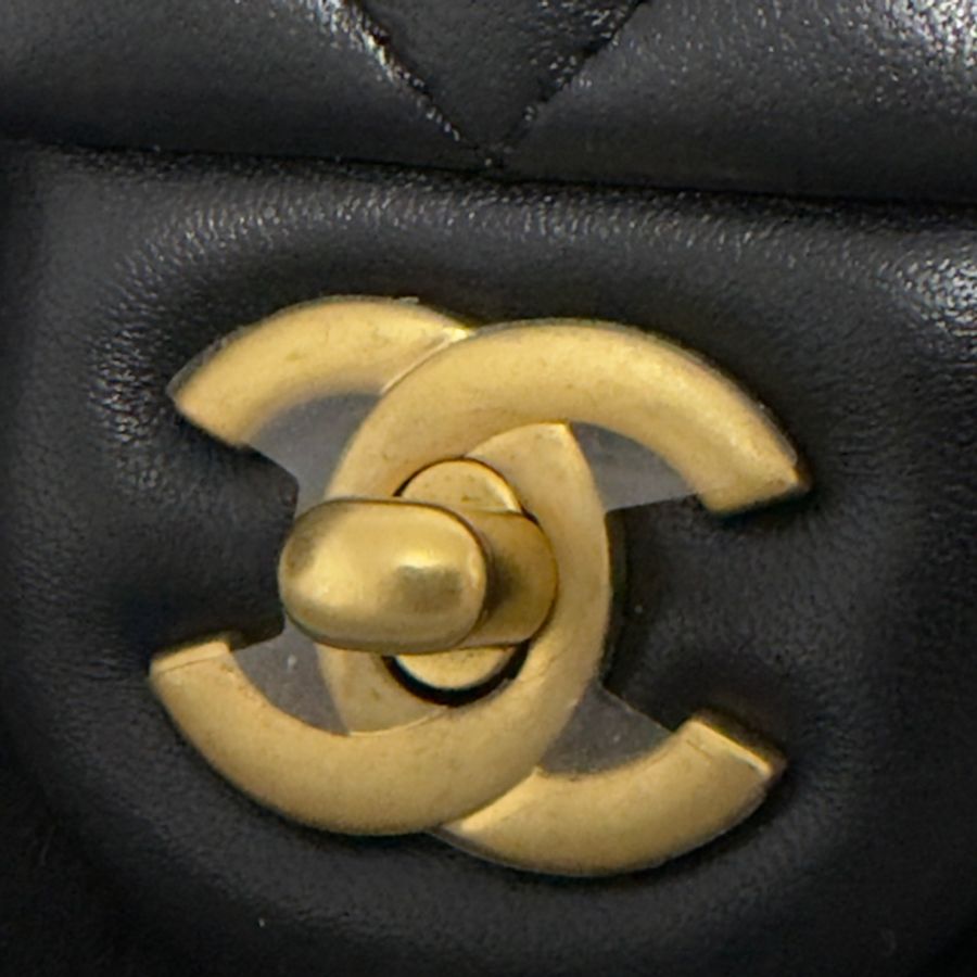 🖤Chanel 香奈兒 22B金球方胖黑色 二手閒置 芯片款🖤-37