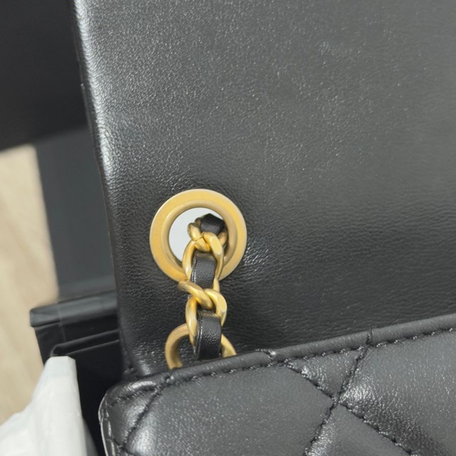 🖤Chanel 香奈兒 22B金球方胖黑色 二手閒置 芯片款🖤-44