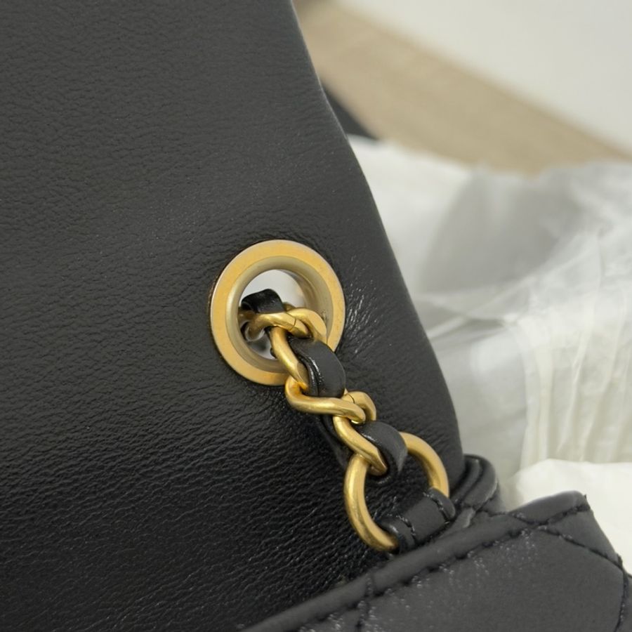🖤Chanel 香奈兒 22B金球方胖黑色 二手閒置 芯片款🖤-62