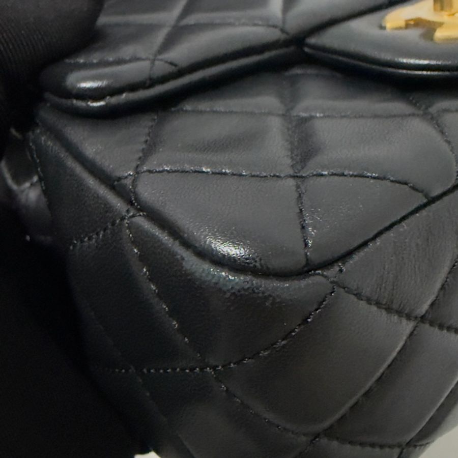 🖤Chanel 香奈兒 22B金球方胖黑色 二手閒置 芯片款🖤-69