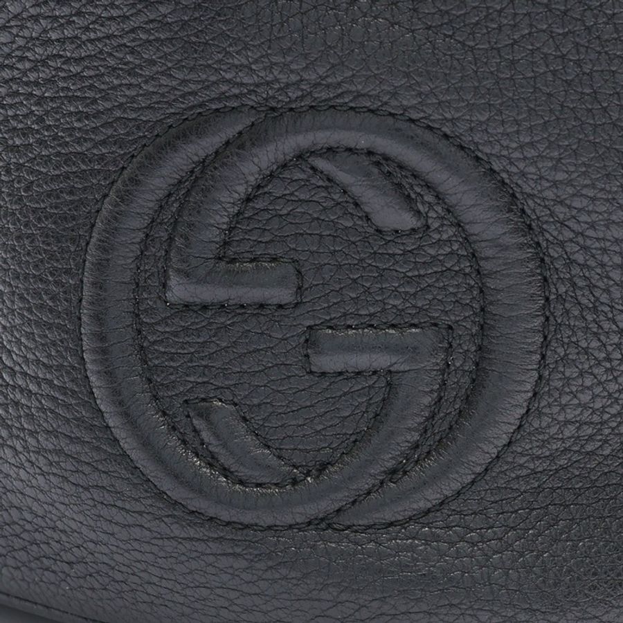 Soho Drawstring 抽繩 後背包 黑色 牛皮【GUCCI 古馳】 368587-6