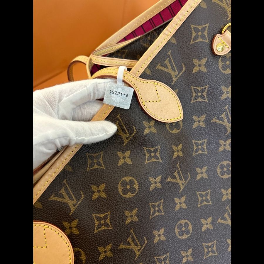 LV 路易威登 Neverfull 中號 玫紅內裡 晶片款 NF Tote包
購物袋 單肩手提包-7