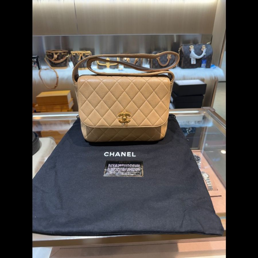 Chanel 香奈兒 羊皮單肩包,原始成色品相佳-0