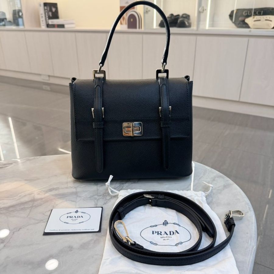Prada Saffiano 皮革兩用提包-0