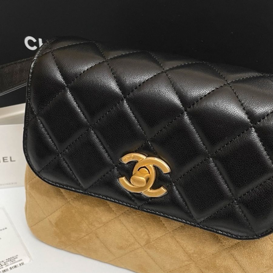 Chanel 香奈兒 25a麂皮竪版小斜挎包 芯片款-2