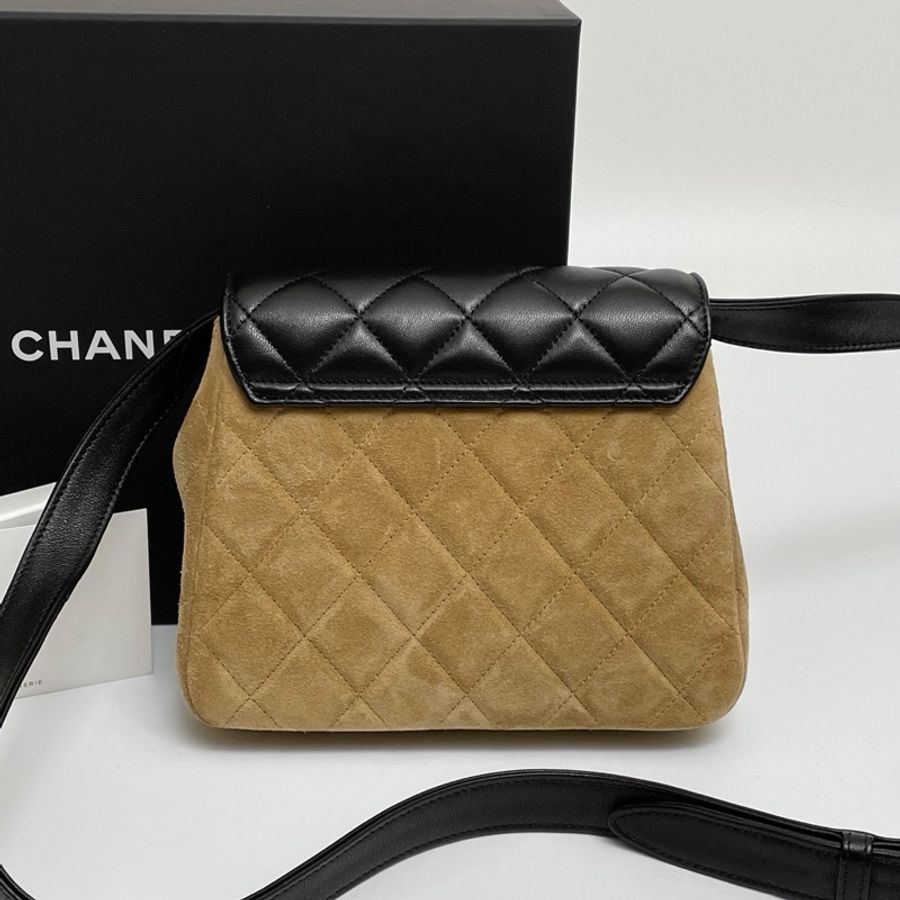 Chanel 香奈兒 25a麂皮竪版小斜挎包 芯片款-3