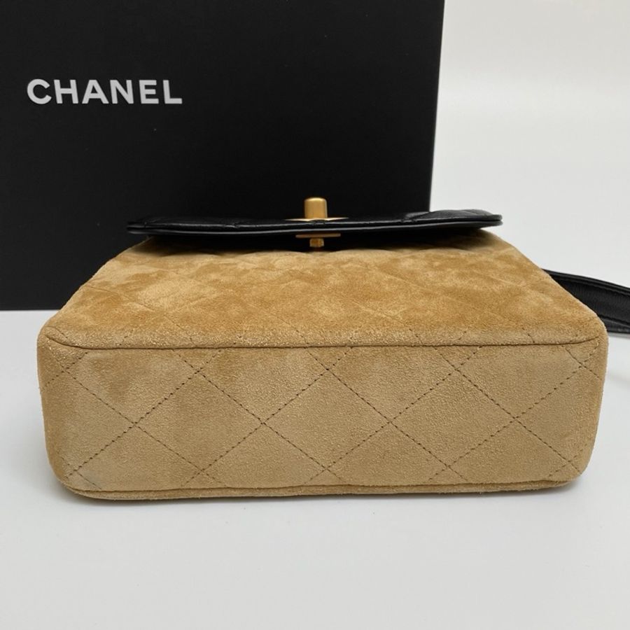 Chanel 香奈兒 25a麂皮竪版小斜挎包 芯片款-4