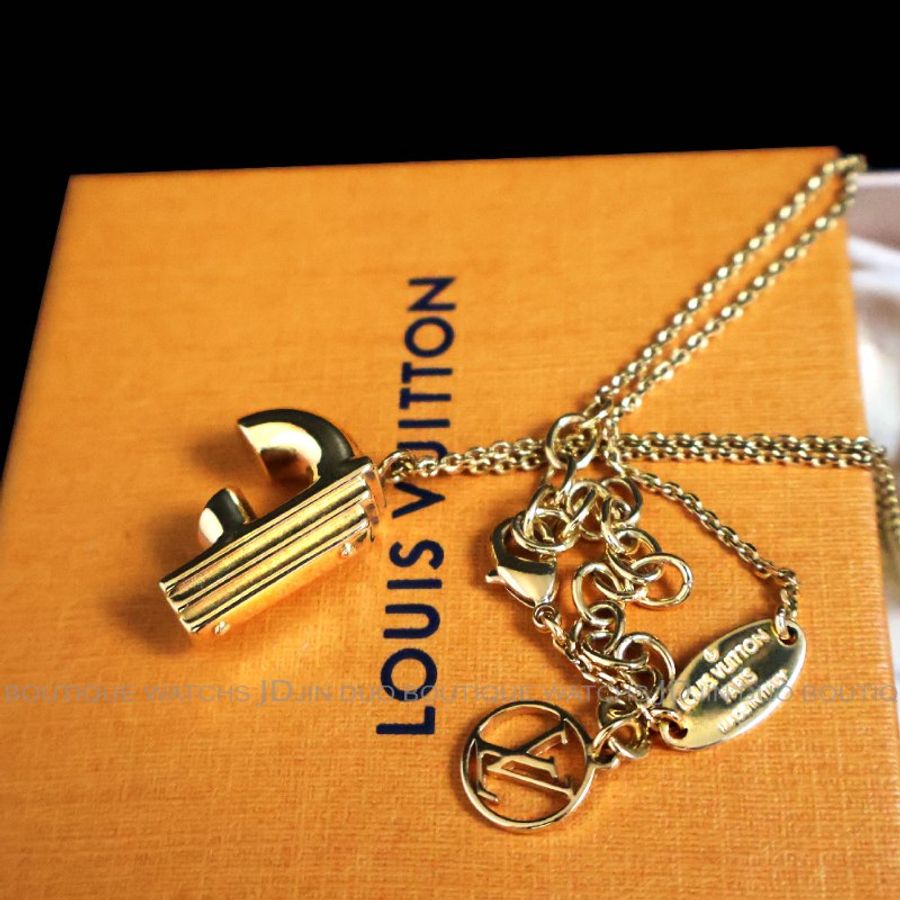 金鐸精品~2546 LOUIS VUITTTON LV路易威登M61061 LV&ME字母系列金色F字母項鍊-1
