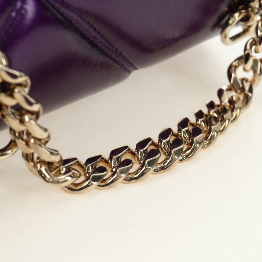 【日本直送】寶格麗 Serpenti Cabochon 斜背包,紫色金色皮革,正品編號 184409SAM-6