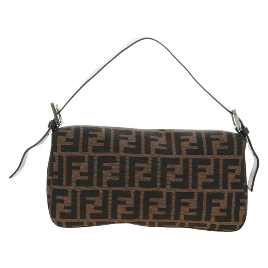 【日本直送】FENDI Zucca帆布Mamma Baguette單肩包 黑色棕色 正品 189121SV-1