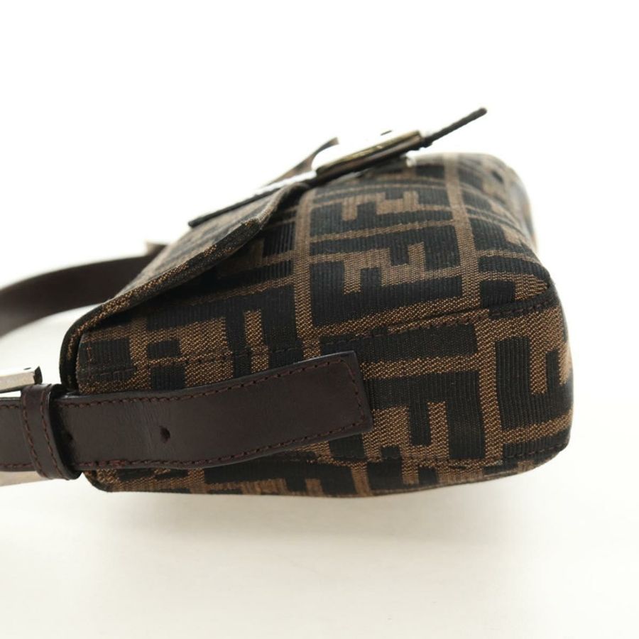 【日本直送】FENDI Zucca帆布Mamma Baguette單肩包 黑色棕色 正品 189121SV-2