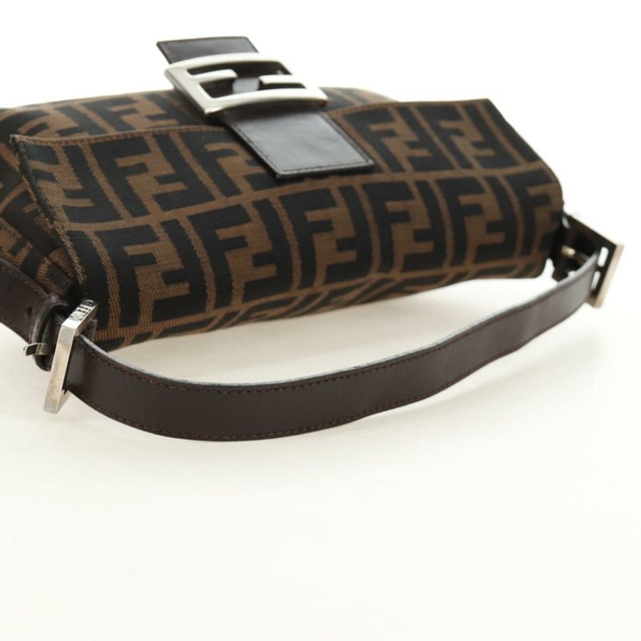 【日本直送】FENDI Zucca帆布Mamma Baguette單肩包 黑色棕色 正品 189121SV-6