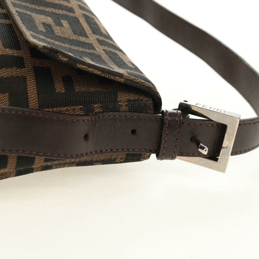 【日本直送】FENDI Zucca帆布Mamma Baguette單肩包 黑色棕色 正品 189121SV-7