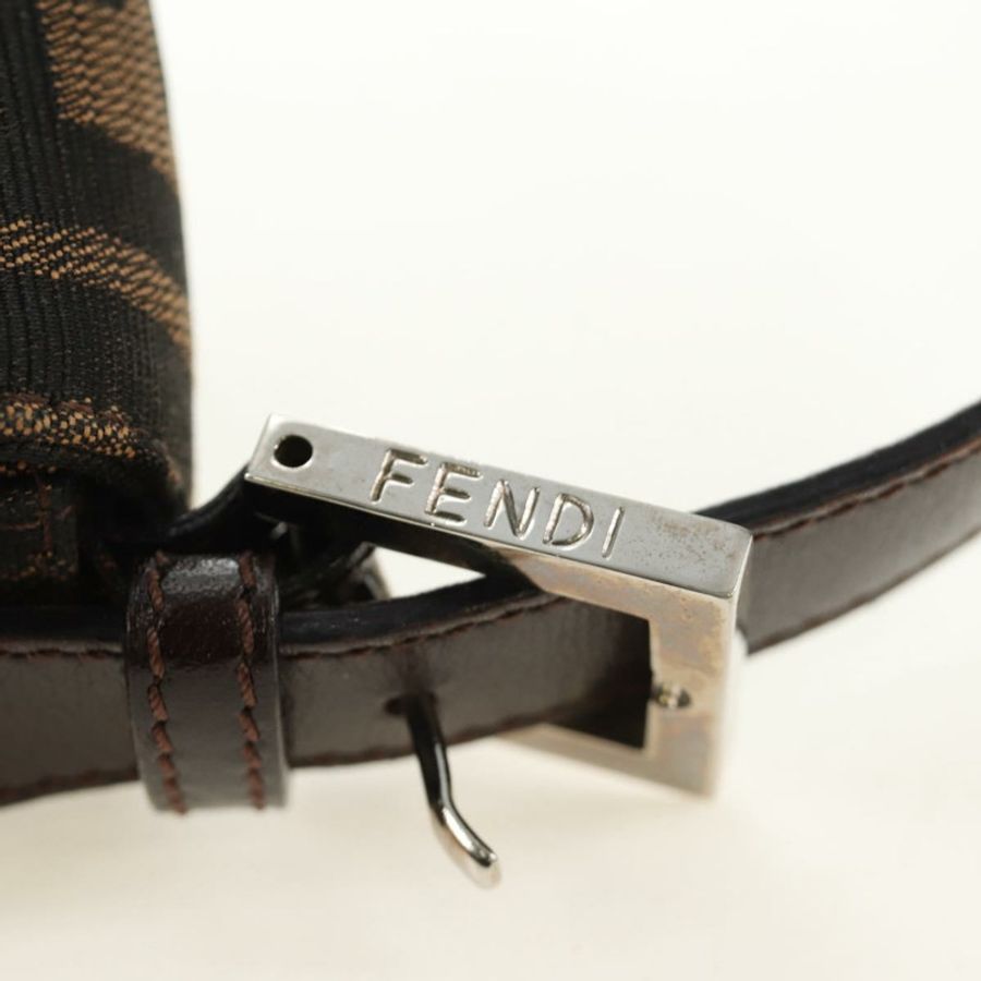 【日本直送】FENDI Zucca帆布Mamma Baguette單肩包 黑色棕色 正品 189121SV-8